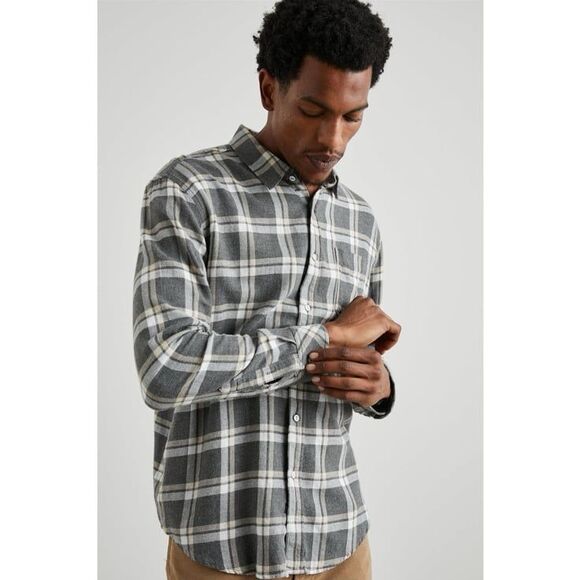 Rails Lennox Shirt in Charcoal Ghurka Melange Size Medium - Picture 3 of 9